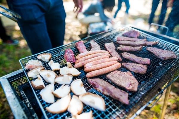 椎茸、ウインナー、黒毛和牛