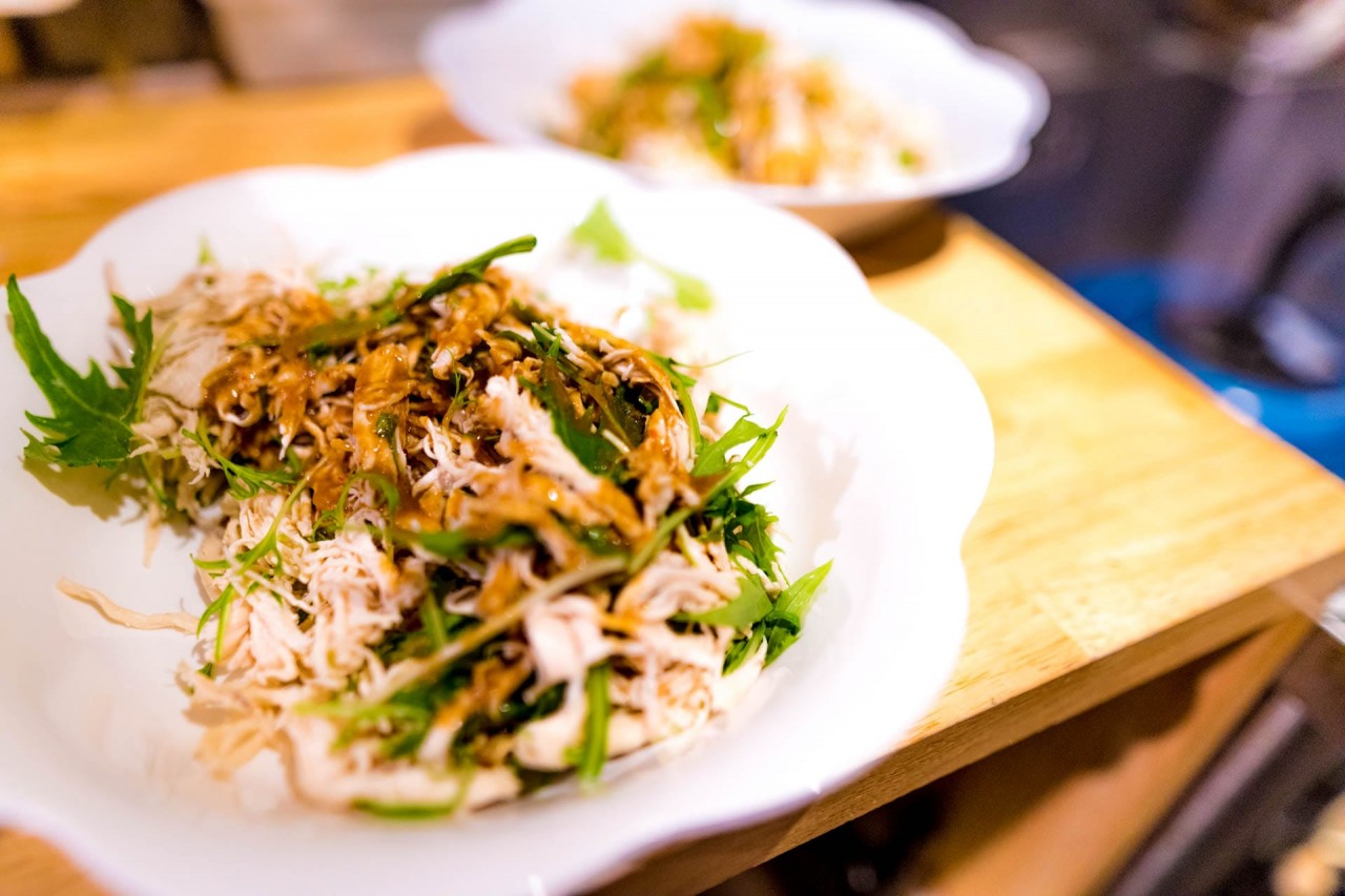 鶏と水菜のバンバンジーサラダ